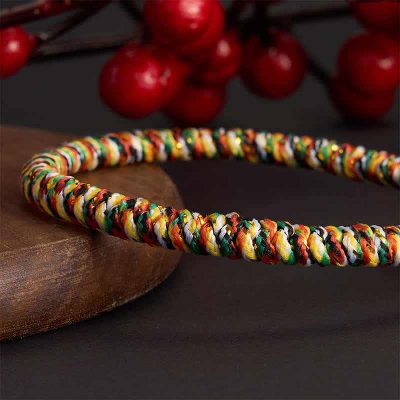 Buddha Stones Hand-woven Colorful String Lotus Balance Braided Bracelet - image 19