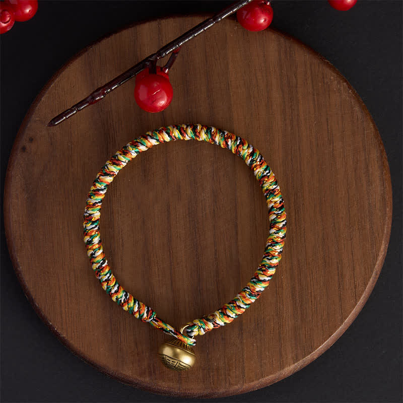 Buddha Stones Hand-woven Colorful String Lotus Balance Braided Bracelet - image 4