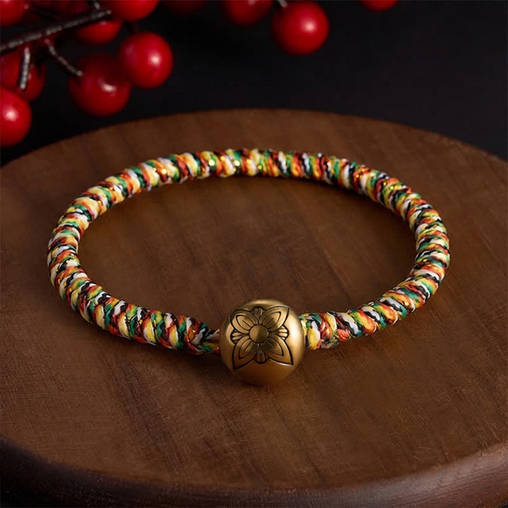 Buddha Stones Hand-woven Colorful String Lotus Balance Braided Bracelet - Lilac - 7.5 in (19 cm) - image 13