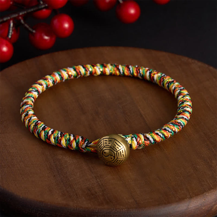 Buddha Stones Hand-woven Colorful String Lotus Balance Braided Bracelet - Bagua - 7.5 in (19 cm) - image 0