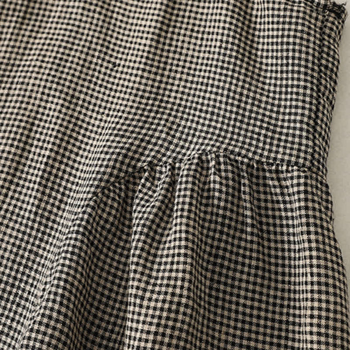 Buddha Stones Summer Casual Vintage Plaid Back Button-Up Tank Top Women's Sleeveless Shirts - image 5