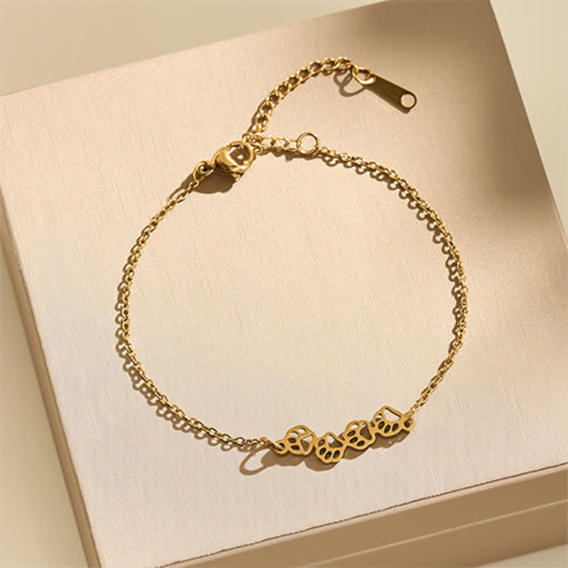 Buddha Stones Titanium Steel Four Cat Paws Balance Bracelet - image 2