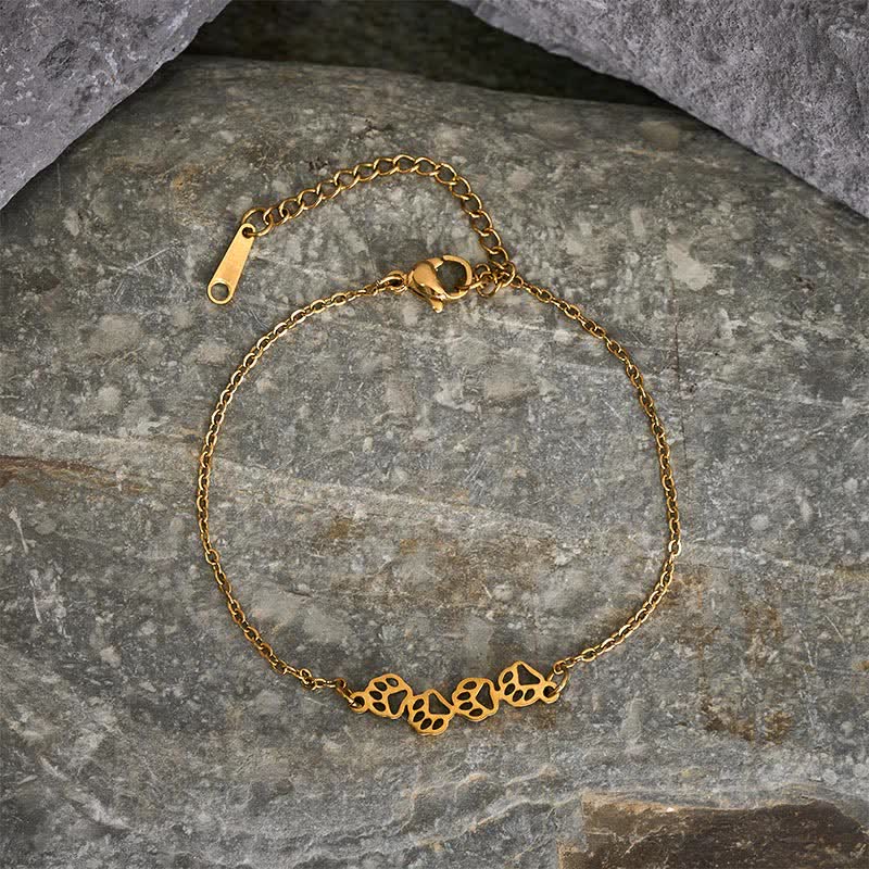 Buddha Stones Titanium Steel Four Cat Paws Balance Bracelet - image 1