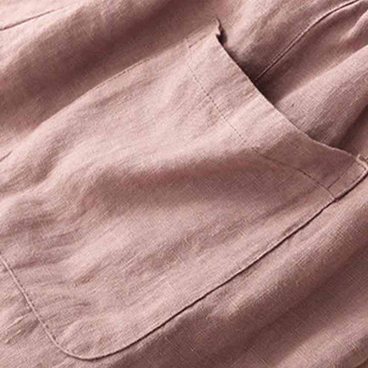 Buddha Stones Summer Casual Minimalist Button-Up Solid Ankle Pants Women's Wide Leg Pants With Pocket - image 16