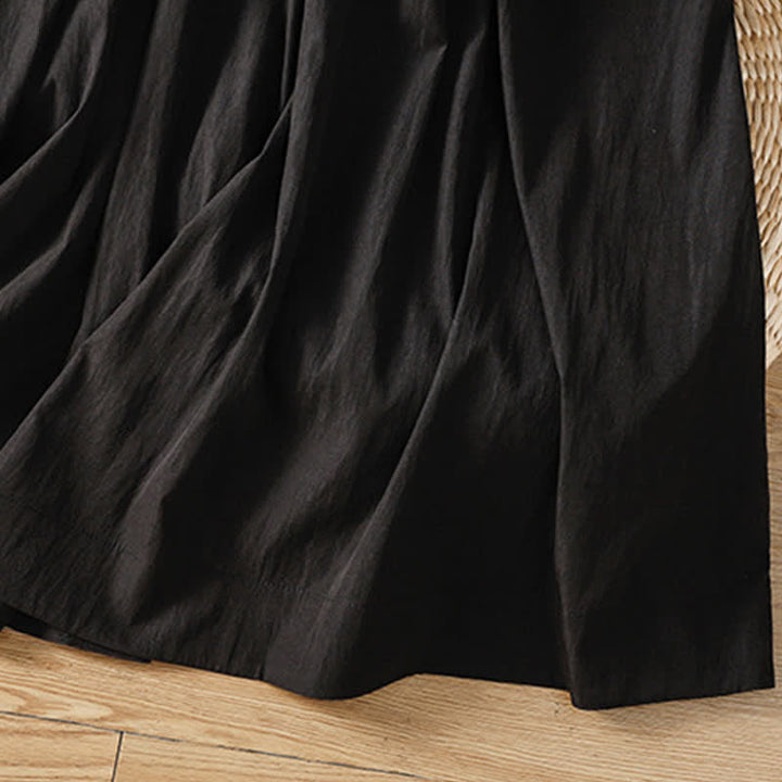Buddha Stones Summer Casual Boho Solid Line Women's Skirts With Pockets - image 12