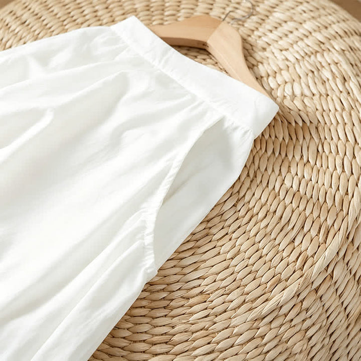 Buddha Stones Summer Casual Boho Solid Line Women's Skirts With Pockets - image 18