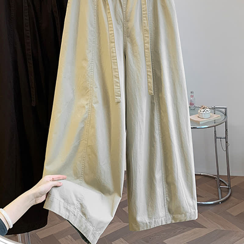 Buddha Stones Spring Casual Minimalist Drawstring Solid Long Pants Women's Harem Pants With Pockets - image 5