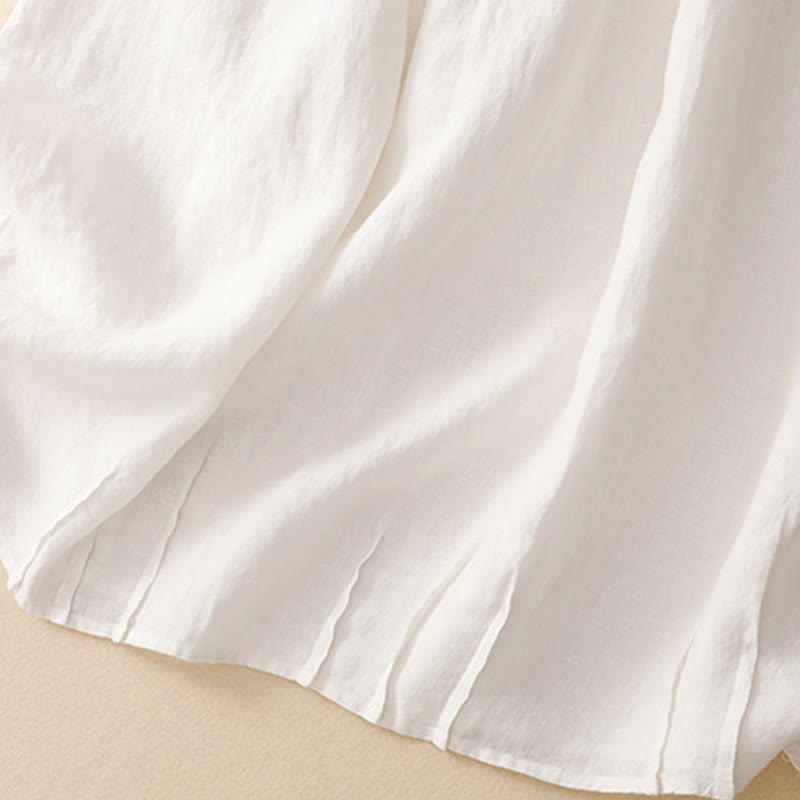 Buddha Stones Summer Casual Minimalist Drawstring Elastic Waist Solid Women's Skirts With Pockets - image 13