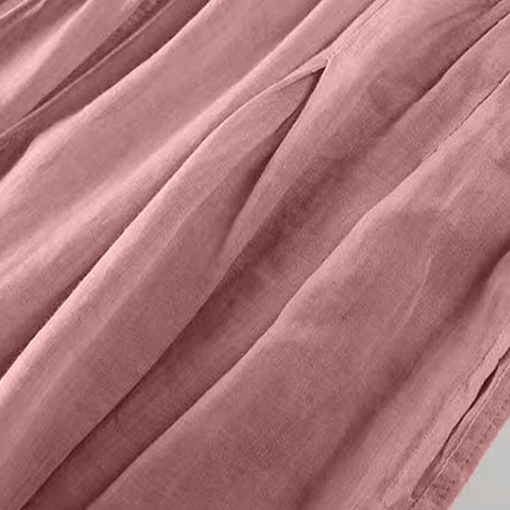 Buddha Stones Summer Casual Boho Drawstring Solid Capri Pants Women's Wide Leg Pants With Pockets - image 23