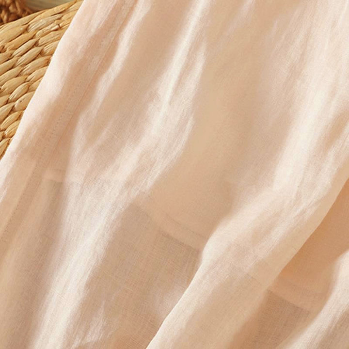 Buddha Stones Summer Casual Boho Drawstring Solid Capri Pants Women's Wide Leg Pants With Pockets - image 37
