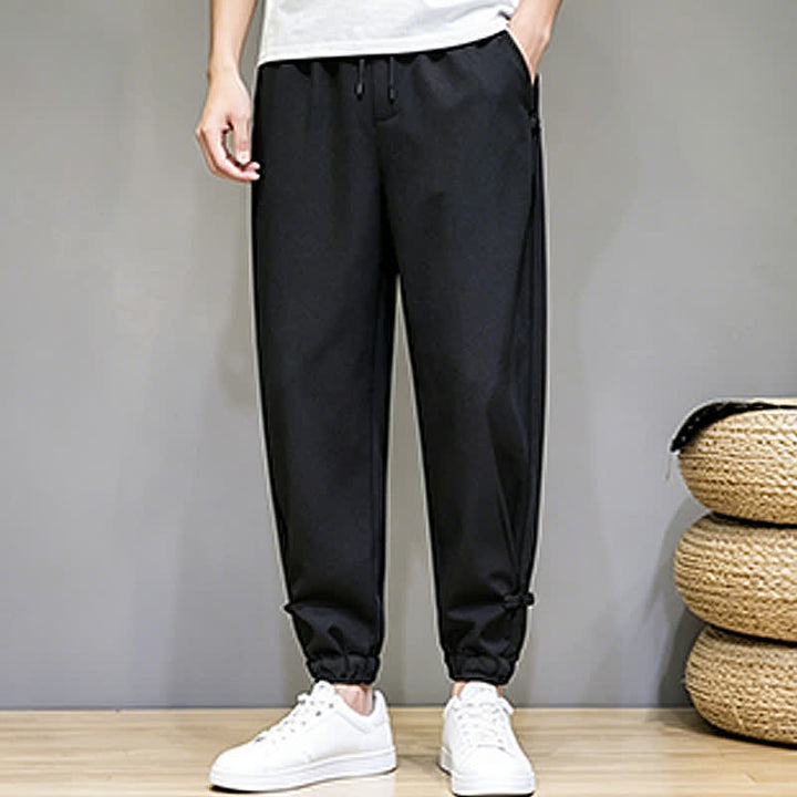 Buddha Stones Summer Casual Minimalist Drawstring Solid Capri Pants Men's Tapered Pants With Pocket - image 20