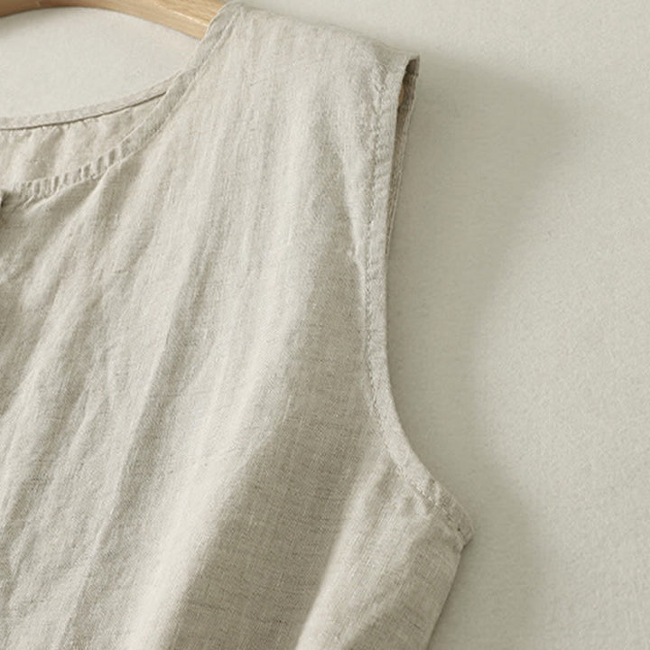 Buddha Stones Summer Casual Minimalist Button-Up Geometric Women's Sleeveless Shirts Tank Top - image 13