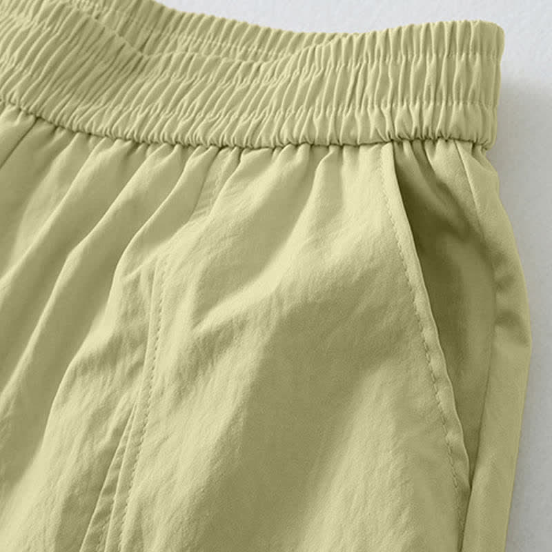 Buddha Stones Summer Casual Minimalist Solid Ruffled Hem Ankle Pants Women's Harem Pants With Pockets - image 4