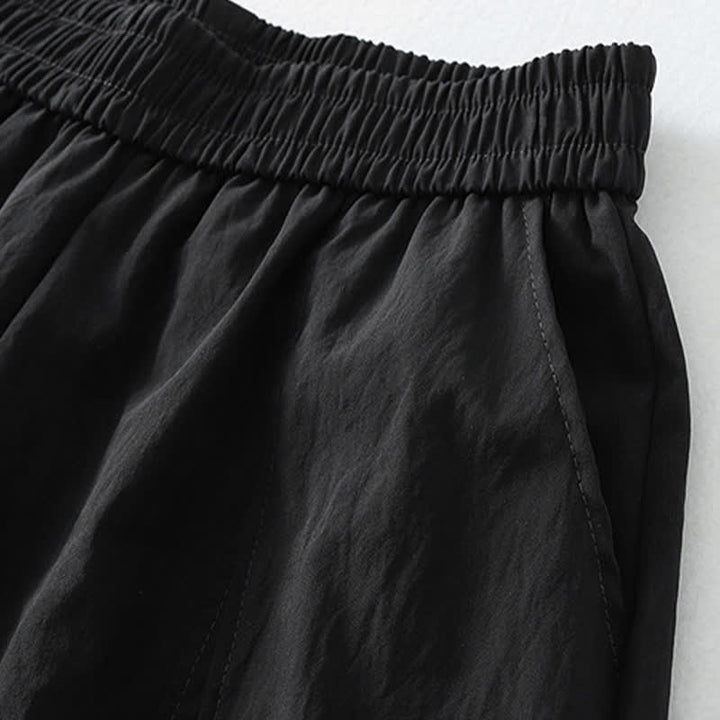 Buddha Stones Summer Casual Minimalist Solid Ruffled Hem Ankle Pants Women's Harem Pants With Pockets - image 10