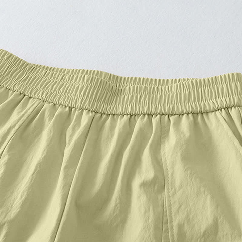 Buddha Stones Summer Casual Minimalist Solid Ruffled Hem Ankle Pants Women's Harem Pants With Pockets - image 3