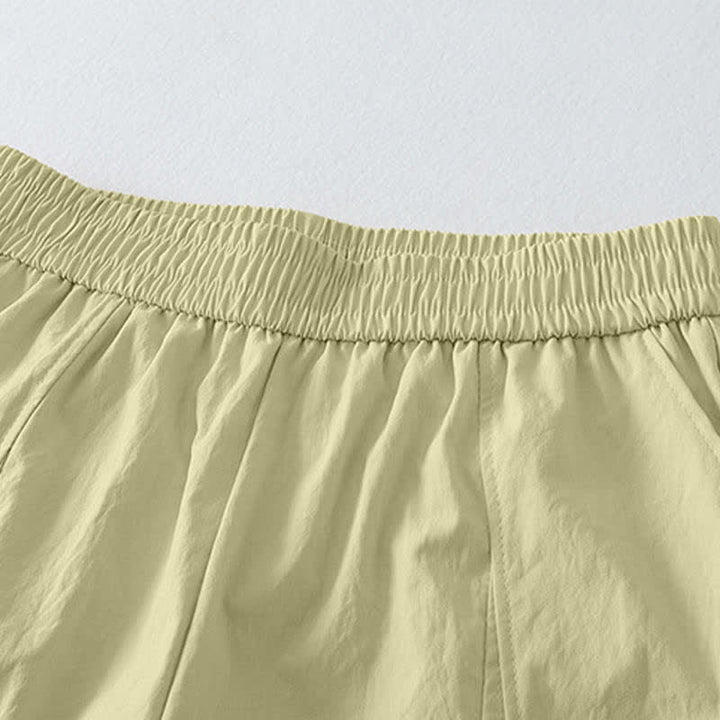 Buddha Stones Summer Casual Minimalist Solid Ruffled Hem Ankle Pants Women's Harem Pants With Pockets - image 3