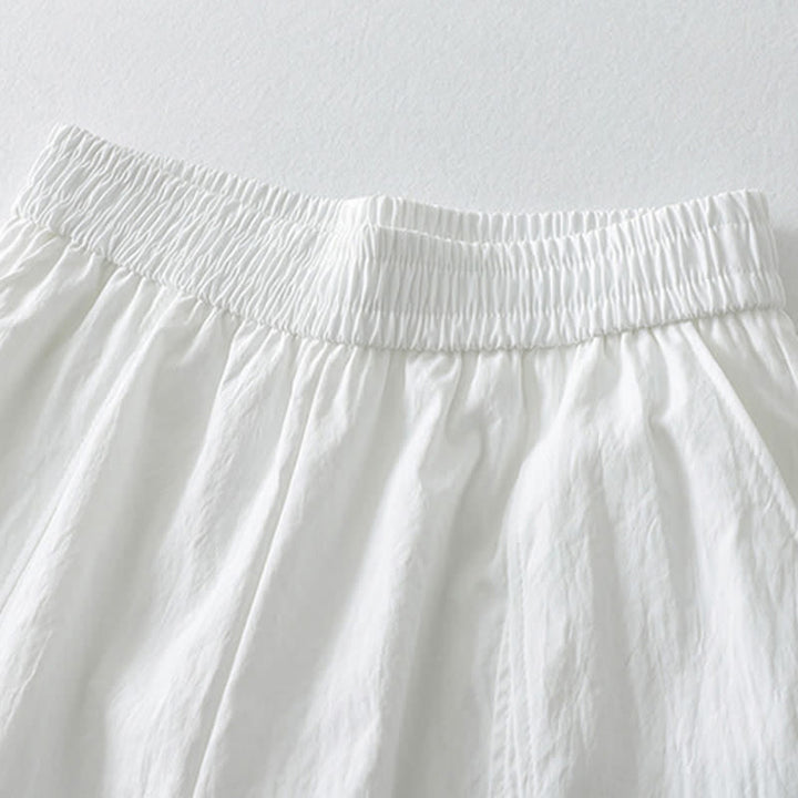 Buddha Stones Summer Casual Minimalist Solid Ruffled Hem Ankle Pants Women's Harem Pants With Pockets - image 16