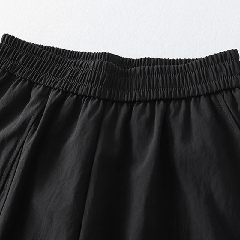 Buddha Stones Summer Casual Minimalist Solid Ruffled Hem Ankle Pants Women's Harem Pants With Pockets - image 9