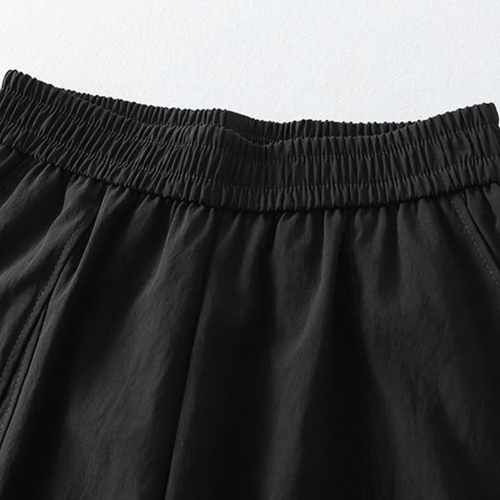 Buddha Stones Summer Casual Minimalist Solid Ruffled Hem Ankle Pants Women's Harem Pants With Pockets - image 9