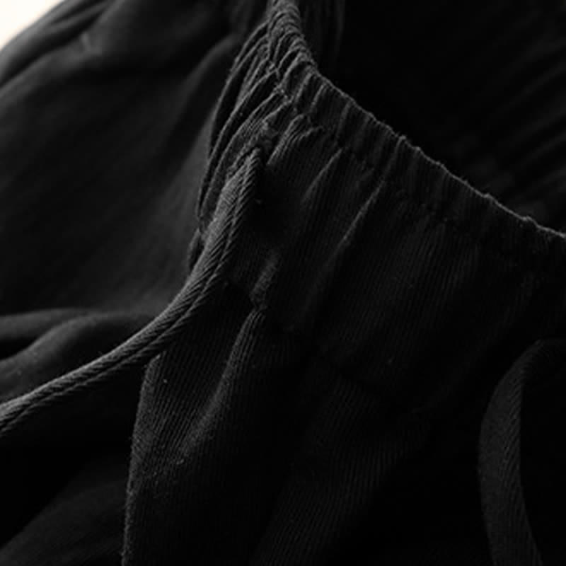Buddha Stones Summer Casual Minimalist Drawstring Solid Long Pants Women's Tapered Pants With Pockets - image 7