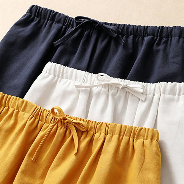 Buddha Stones Summer Casual Minimalist Drawstring Ruffled Lace-up Solid Women's Skirts With Pocket - image 22