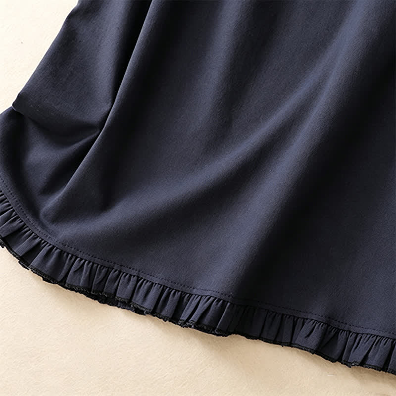 Buddha Stones Summer Casual Minimalist Drawstring Ruffled Lace-up Solid Women's Skirts With Pocket - image 13