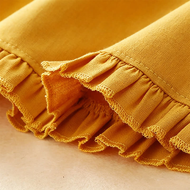 Buddha Stones Summer Casual Minimalist Drawstring Ruffled Lace-up Solid Women's Skirts With Pocket - image 7
