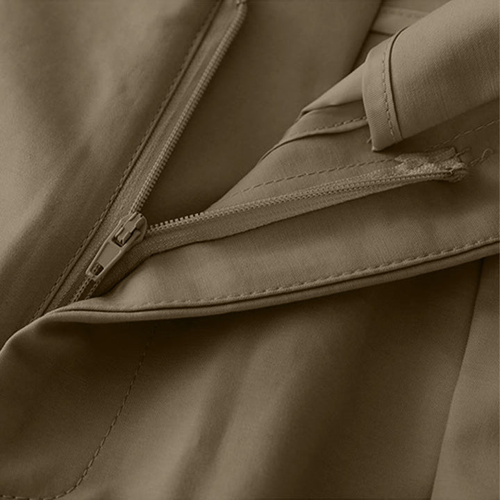 Buddha Stones Summer Minimalist Elegant Solid Zipper Design Women's Shorts With Pockets - image 4