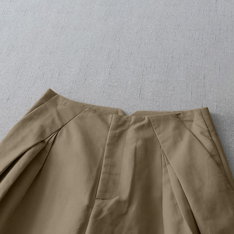 Buddha Stones Summer Minimalist Elegant Solid Zipper Design Women's Shorts With Pockets - image 2