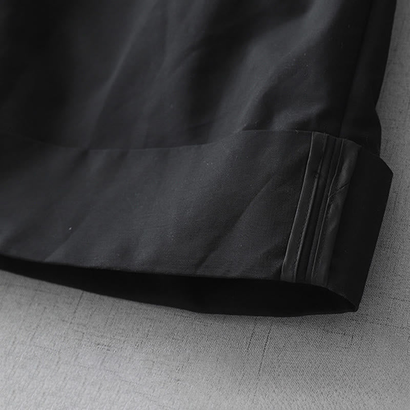 Buddha Stones Summer Minimalist Elegant Solid Zipper Design Women's Shorts With Pockets - image 13