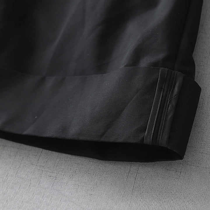 Buddha Stones Summer Minimalist Elegant Solid Zipper Design Women's Shorts With Pockets - image 13