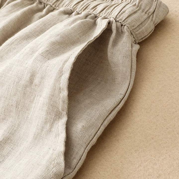 Buddha Stones Summer Casual Minimalist Drawstring Embroidery Wavy Lines Geometric Women's Shorts With Pockets - image 18
