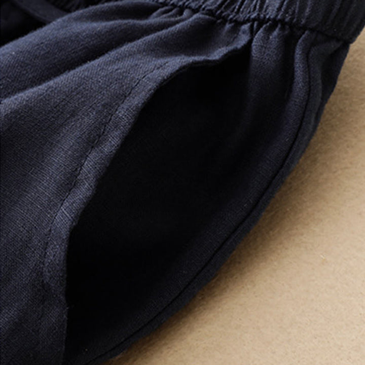 Buddha Stones Summer Casual Minimalist Drawstring Embroidery Wavy Lines Geometric Women's Shorts With Pockets - image 7