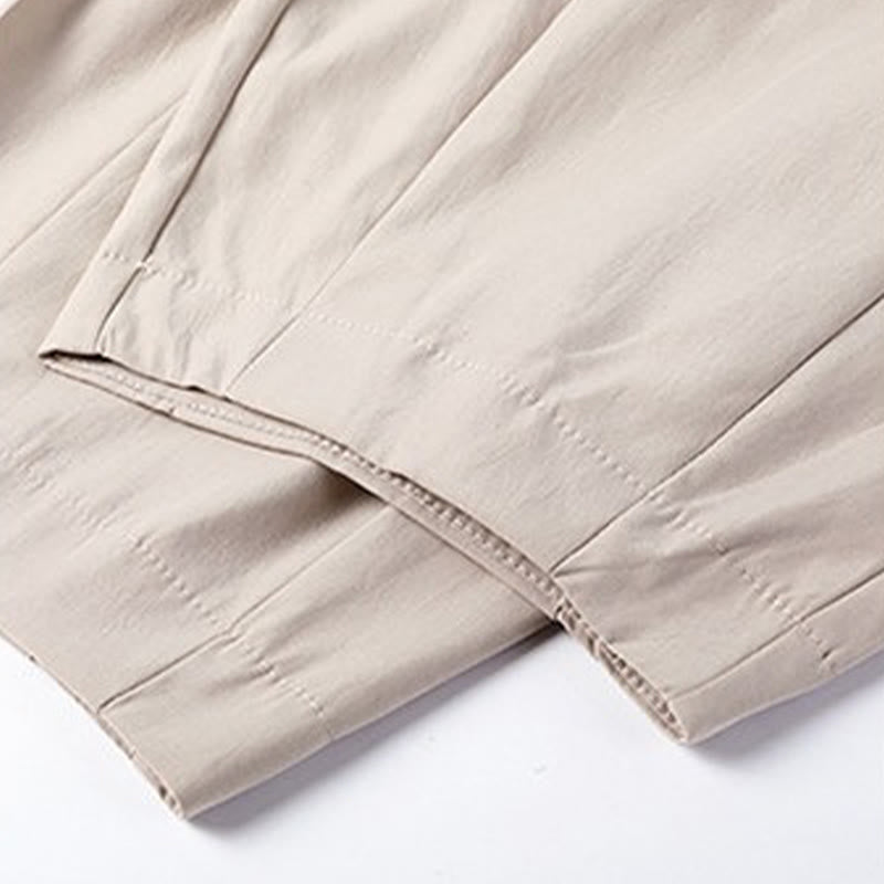 Buddha Stones Summer Casual Minimalist Drawstring Solid Capri Pants Men's Harem Pants With Pockets - image 22