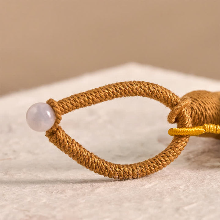 Buddha Stones Beech Wood Lucky Cat Handmade Tassel Keychains - image 9