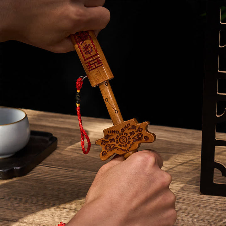 Buddha Stones Peach Wood Dragon Yin Yang Ritual Protection Sword Hanging Decor - image 4