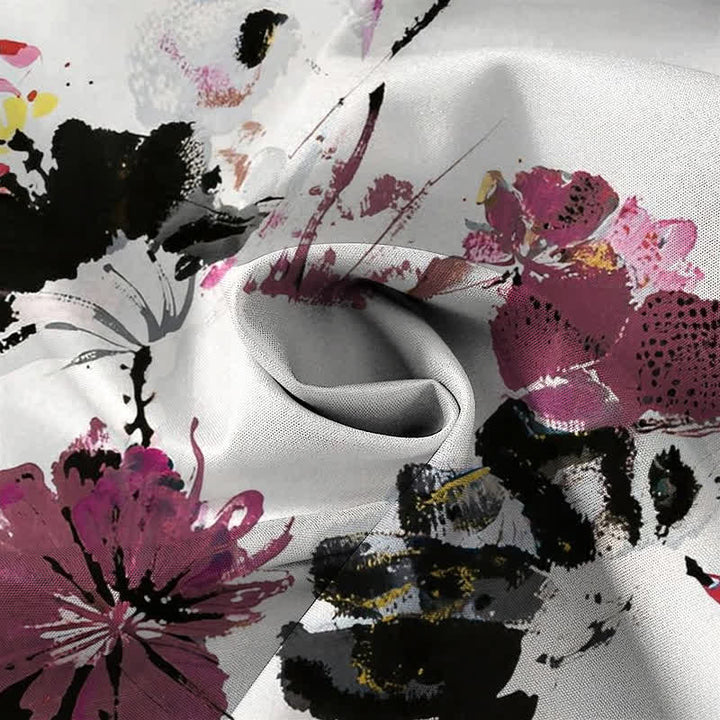Buddha Stones Watercolor Floral Pattern Buttons Breathable Men's Short Sleeve Shirt - image 2