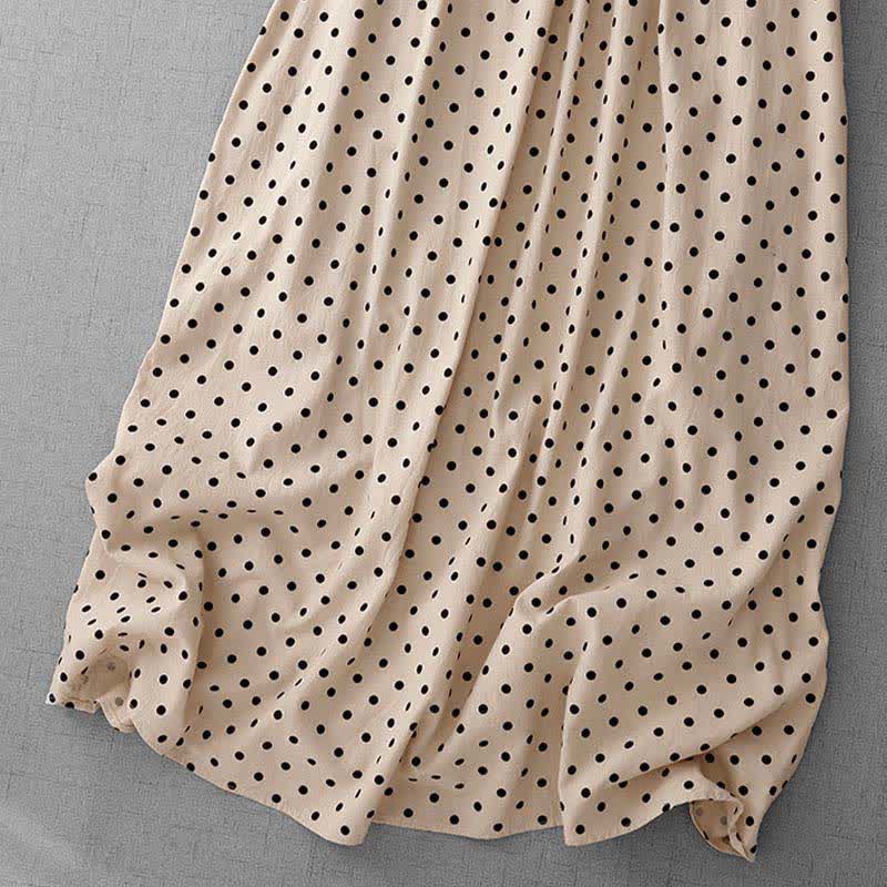 Buddha Stones Summer Vintage Polka Dot Women's Summer Sleeveless Dress - image 3