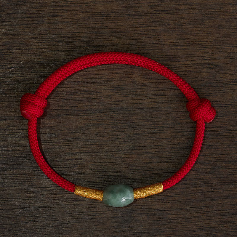 Buddha Stones Jade Bead Red String Protection Bracelet - image 4