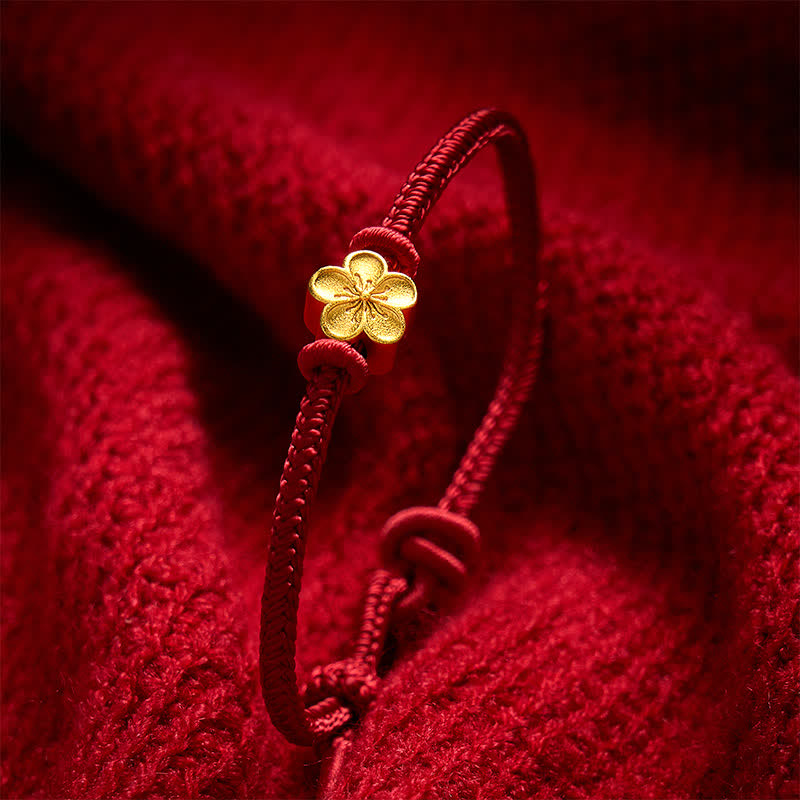 Buddha Stones Hand-Woven Red String Small Peach Blossom Luck Braided Cord Bracelet - image 3