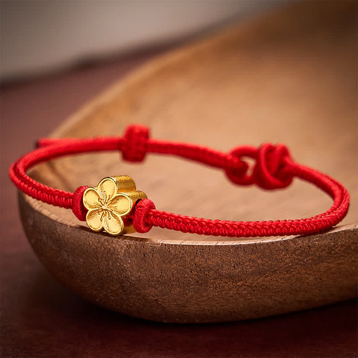 Buddha Stones Hand-Woven Red String Small Peach Blossom Luck Braided Cord Bracelet - image 9