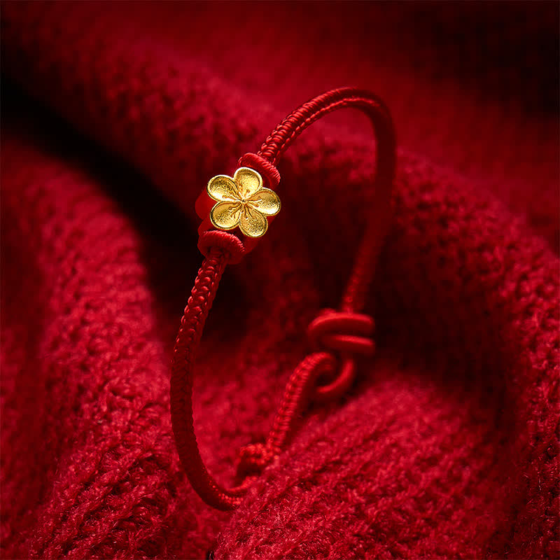 Buddha Stones Hand-Woven Red String Small Peach Blossom Luck Braided Cord Bracelet - image 10