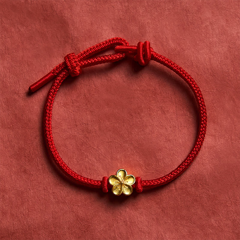 Buddha Stones Hand-Woven Red String Small Peach Blossom Luck Braided Cord Bracelet - image 8