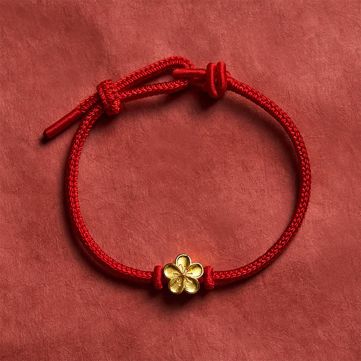 Buddha Stones Hand-Woven Red String Small Peach Blossom Luck Braided Cord Bracelet - image 8