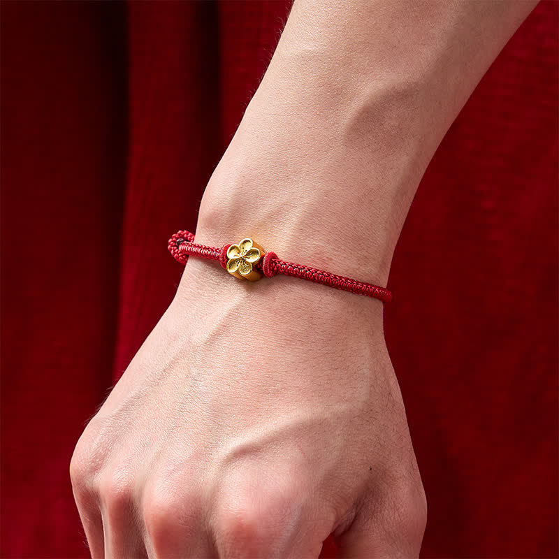 Buddha Stones Hand-Woven Red String Small Peach Blossom Luck Braided Cord Bracelet - image 4
