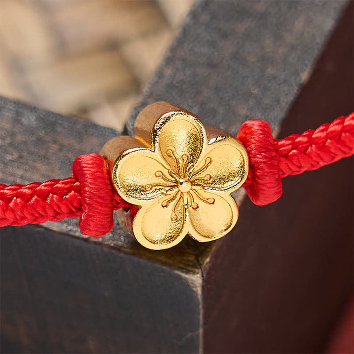 Buddha Stones Hand-Woven Red String Small Peach Blossom Luck Braided Cord Bracelet - image 11
