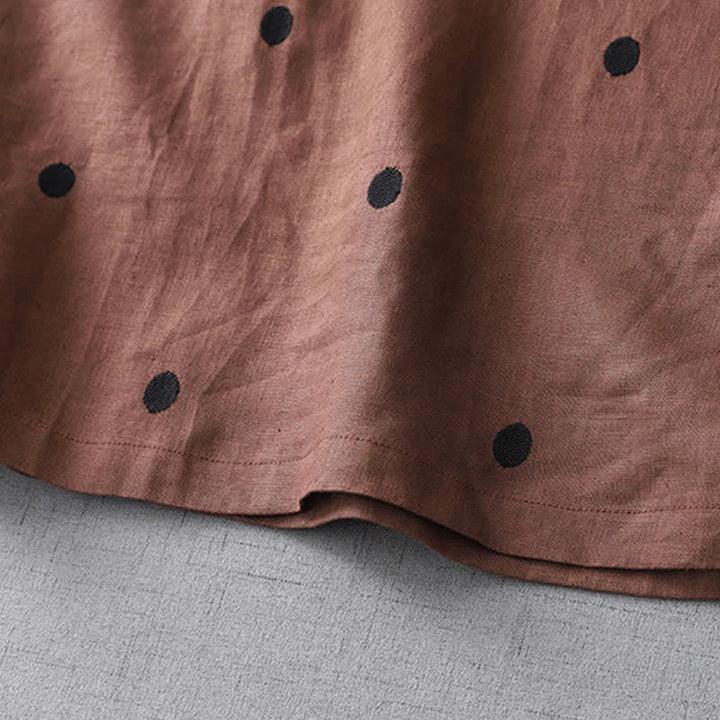 Buddha Stones Summer Casual Boho Drawstring Abstract Polka Dots Women's Short Sleeve Dress With Pocket - image 16