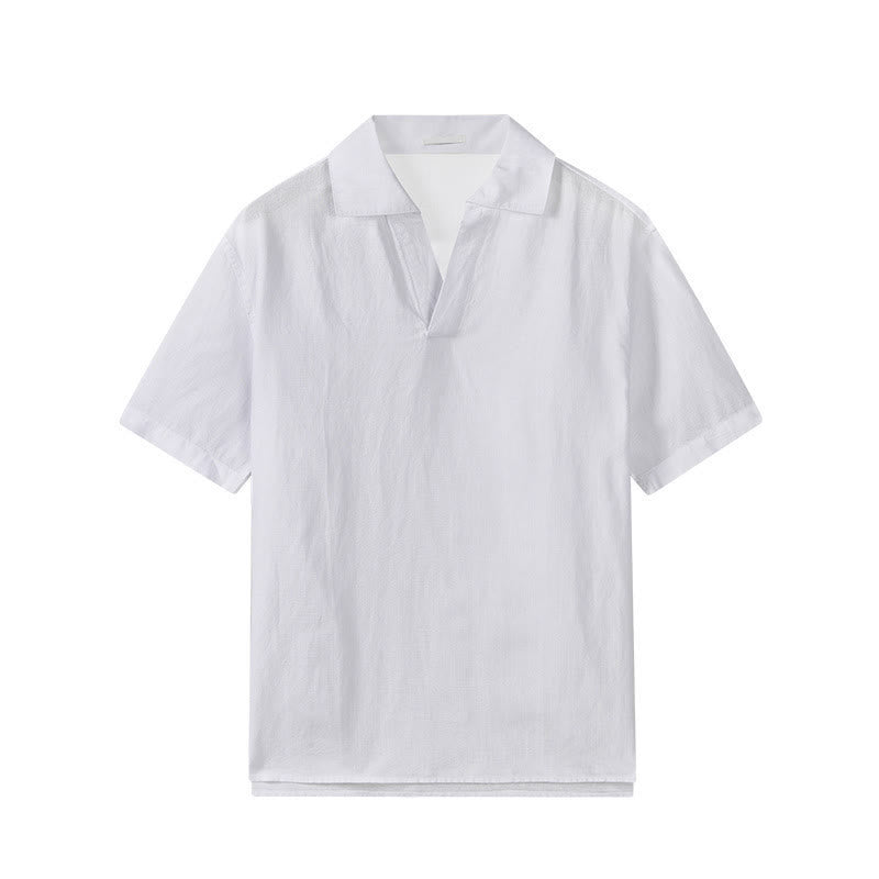 Buddha Stones Summer Casual Minimalist Solid Men's Short Sleeve Shirts - image 10
