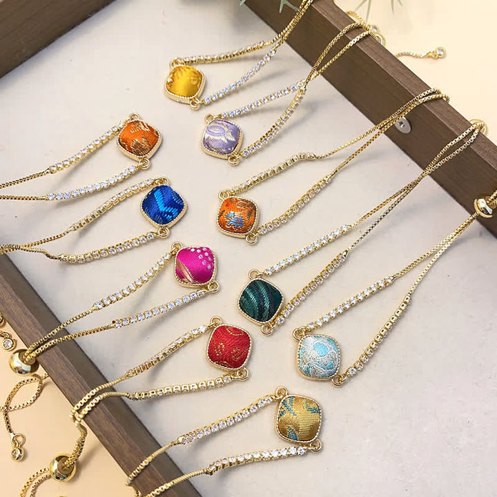 Buddha Stones Copper Luck Song Brocade Square Adjustable Bracelet - image 10