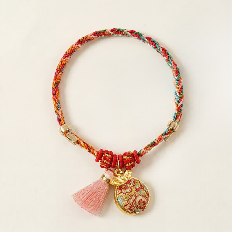 Buddha Stones Handwoven Five Color Apple Money Bag Gourd Chinese Lock Charm Protection Bracelet - Money Bag(Same Color Tone – Pattern Varies) - image 16